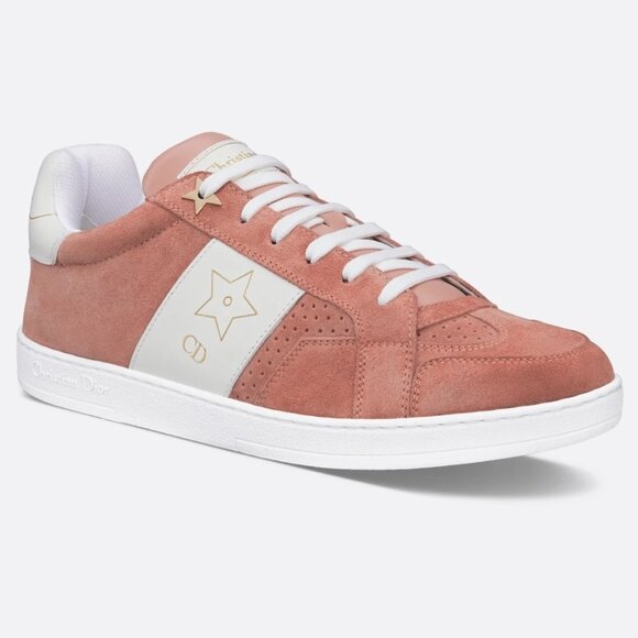DIOR Star Lace Up Low Top Suede Leather Sneakers Trainers Dusty Candy - Picture 1 of 13